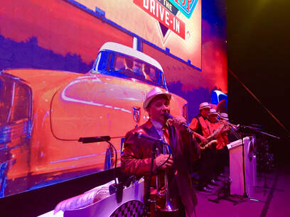 The Chrome 57 Band, an Oldies Band and 50s Band located in Orlando, FL performing at Recent Grease theme party.